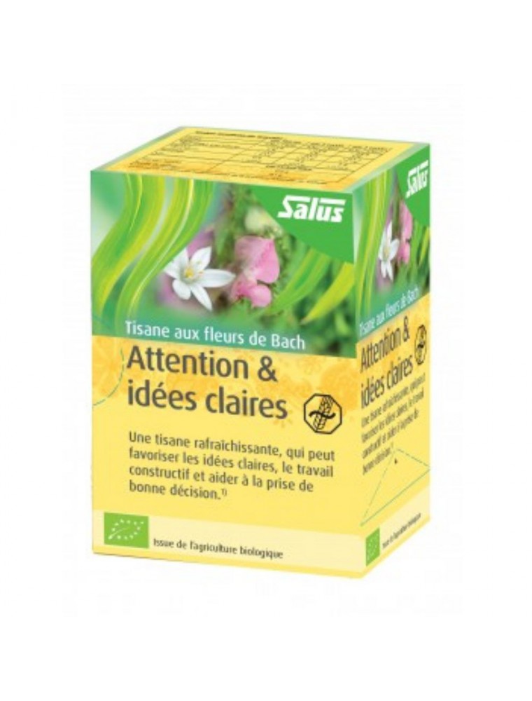 Image principale de la modale pour Attention et Idées claires Bio - Tisane aux Fleurs de Bach 15 sachets - Salus