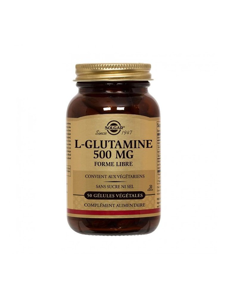Image principale de la modale pour L-Glutamine 500 mg - Acide Aminé 50 capsules - Solgar