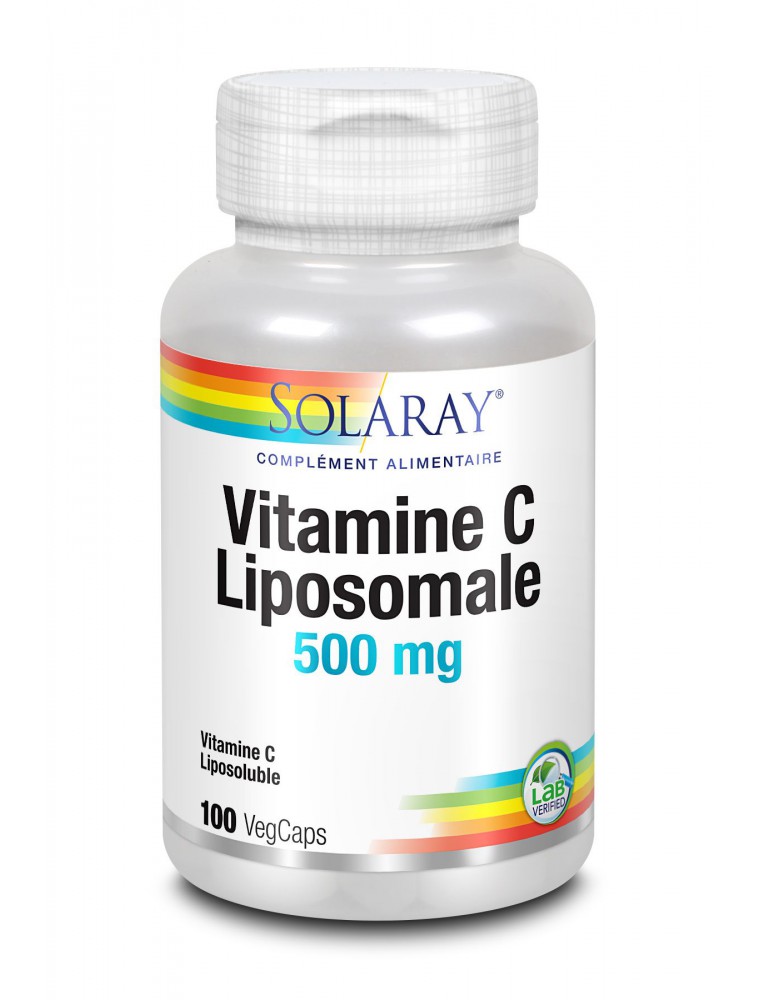 Image principale de la modale pour Vitamine C liposomale 500 mg - Tonus 100 capsules végétales- Solaray