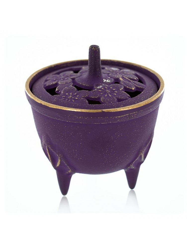 Porte-encens Pétales de Cerisier Violet et Doré - Les Encens du Monde Porte-encens Pétales de Cerisier Violet et Doré - Les Encens du Monde