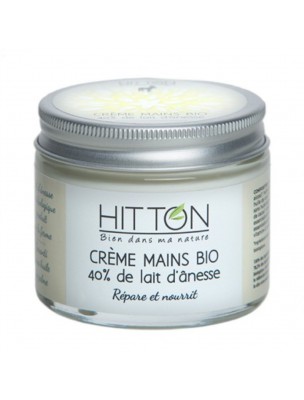 Image de Crème Mains au Lait d'ânesse Bio - Répare et Nourrit 50 ml - Hitton depuis Hygiène et hydratation des mains