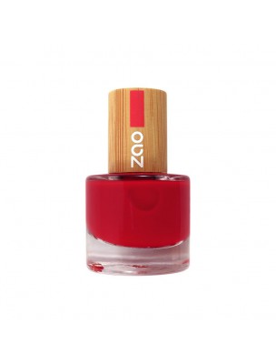 Image de Vernis à ongles Bio - 650 Rouge carmin 8 ml - Zao Make-up via Recharge Fond de Teint Stick Bio Beige Miel Zao Make-up