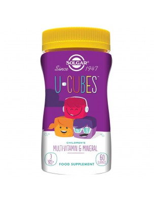 Image de U-Cubes - Multi-vitamines et Minéraux Enfants 60 gommes - Solgar via Gommes Extra Fortes des Pyrénées Bio - Action 30g - Ballot-Flurin