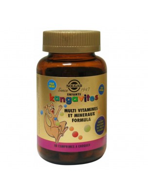 Image de Kangavites - Multi-vitamines et Minéraux Enfants 60 comprimés à croquer Fruits Rouges - Solgar depuis Stimuler naturellement la croissance des enfants