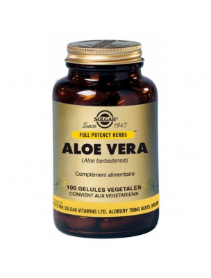 Image de Aloe Vera - Instestinal transit 100 capsules - Solgar depuis Nutritive fibres beneficial for transit and digestion