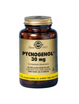 Image de Pycnogenol 30mg - Antioxydant 30 gélules - Solgar depuis Autres compléments alimentaires – Vente en ligne phyto et herboristerie