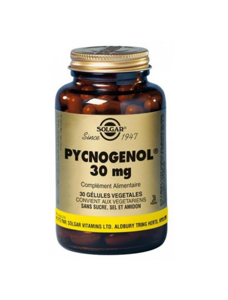 Image principale de la modale pour Pycnogenol 30mg - Antioxydant 30 gélules - Solgar