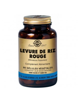Image de Levure de Riz Rouge - Cholestérol 60 gélules végétales - Solgar depuis Commandez les produits Solgar à l'herboristerie Louis