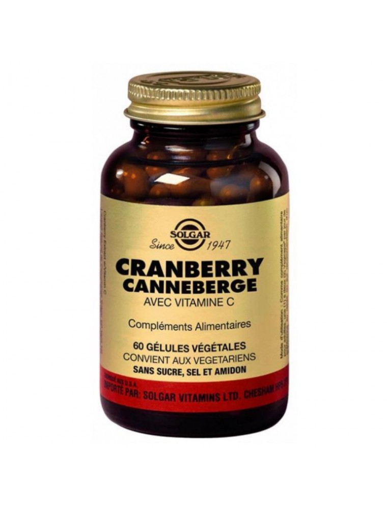 Image principale de la modale pour Cranberry (Canneberge) 400mg - Voies urinaires 60 gélules - Solgar