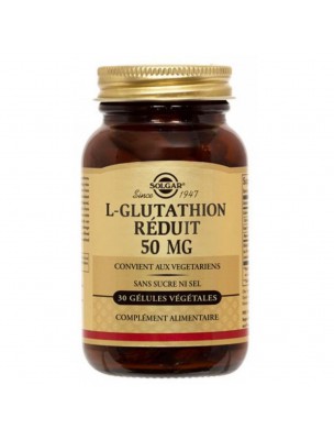 Image de L-Glutathion réduit 50mg - Detoxifiant 30 gélules végétales - Solgar depuis Résultats de recherche pour "articulations-gelules"