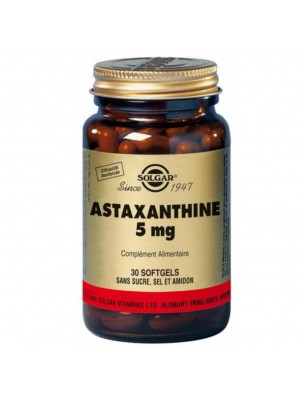 Image de Astaxanthine  - Peau 30 gélules - Solgar depuis Résultats de recherche pour "Astaxanthine  -"