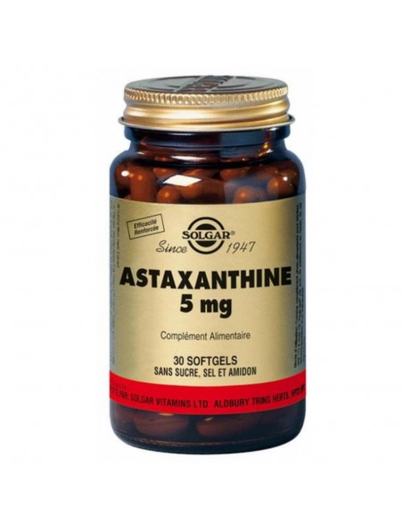 Astaxanthine - Peau 30 géllules - Solgar Astaxanthine - Peau 30 géllules - Solgar