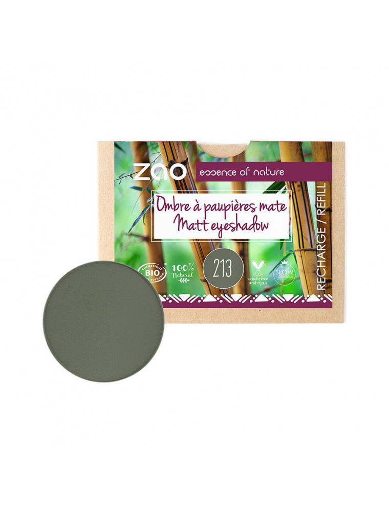 Recharge Ombre à paupières Mate Bio - Vert militaire 213 3 grammes - Zao Make-up Recharge Ombre à paupières Mate Bio - Vert militaire 213 3 grammes - Zao Make-up