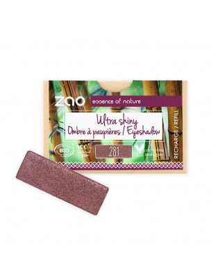 Image de Eyeshadow refill rectangle Bio Bordeaux sequin 281 1,3 gram - Zao Make-up depuis Organic eye makeup and refills