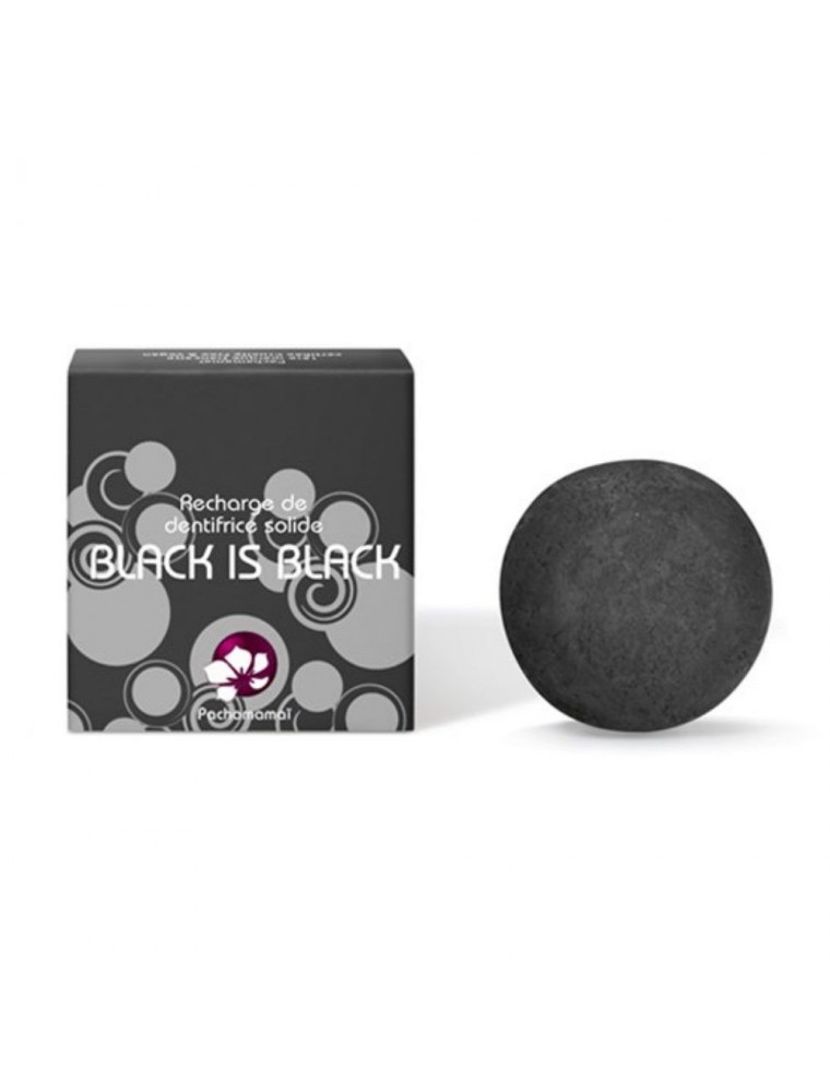 Recharge Dentifrice solide au Charbon végétal - Black is Black 20 g - Pachamamaï Recharge Dentifrice solide au Charbon végétal - Black is Black 20 g - Pachamamaï
