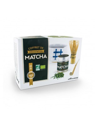 Image de Organic Matcha Ceremony Gift Set - Tasting Box Aromandise depuis Matcha japonais en poudre et en feuilles