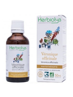 Image de Véronique officinale Bio - Digestion et Migraines Teinture-mère 50 ml - Herbiolys via Véronique d'Europe - Partie aérienne coupée 100g