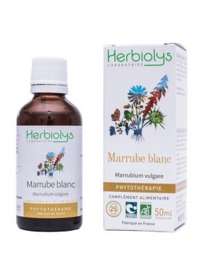 Image de Marrube Blanc Bio - Voies respiratoires Teinture-mère Marrubium vulgare 50 ml - Herbiolys via Sirop Propolis verte Bio - Défenses et Voies respiratoires 200 ml - Propos Nature