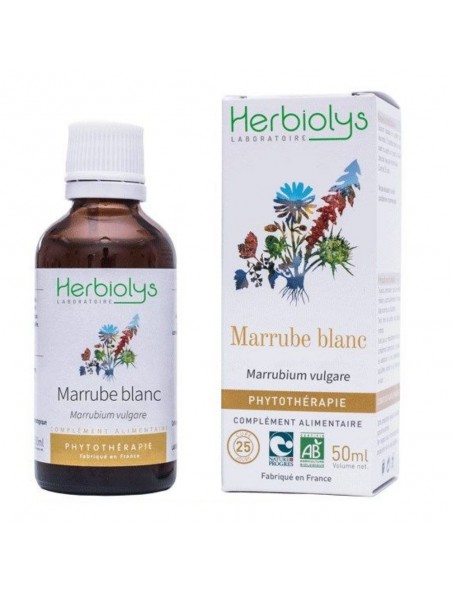 Marrube Blanc Bio - Voies respiratoires Teinture-mère Marrubium vulgare 50 ml - Herbiolys