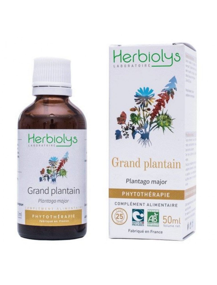 Grand plantain Bio - Voies respiratoires Teinture-mère 50 ml - Herbiolys