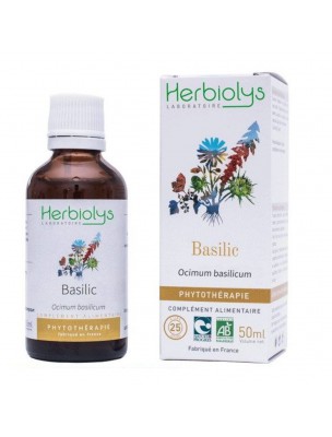 Image de Basilic Bio - Digestion Teinture-mère Ocimum basilicum 50 ml - Herbiolys depuis Commandez les produits Herbiolys à l'herboristerie Louis