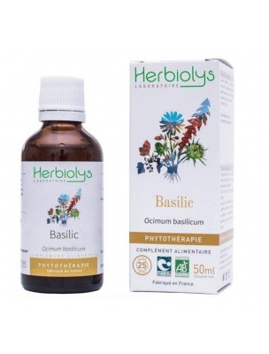 Image de Basilic Bio - Digestion Teinture-mère Ocimum basilicum 50 ml - Herbiolys via Citron Bio - Huile essentielle 10ml - Purasana