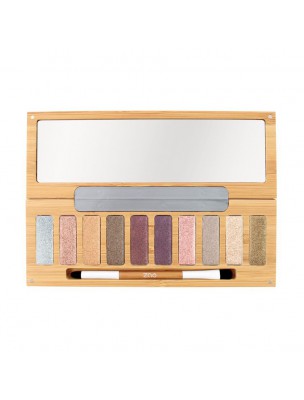 Image de Ultra Shiny Bio - Palette de 10 ombres à paupières - Zao Make-up via Recharge Ombre à paupières nacrée Rectangle Bio - Prune 118 - Zao