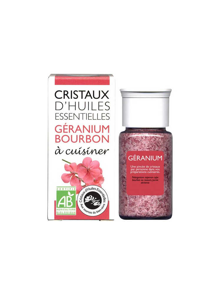 Image principale de la modale pour Géranium Bourbon - Cristaux d'huiles essentielles - 10g