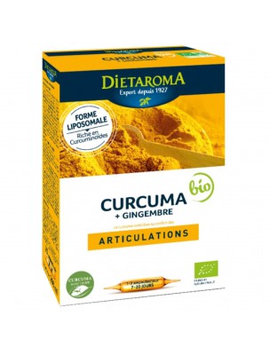 Image de Curcuma Gingembre Bio - Articulations 20 ampoules - Dietaroma depuis Curcuma : boostez votre santé avec nos produits naturels