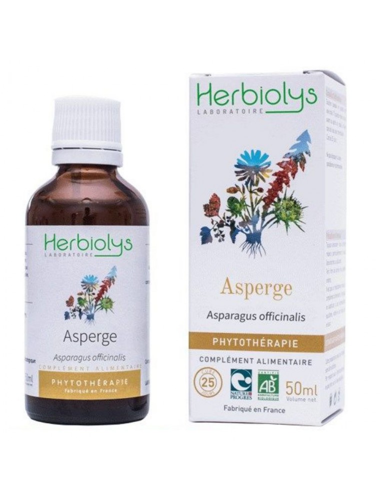 Image principale de la modale pour Asperge Bio - Draineur Teinture-mère Asparagus officinalis 50 ml - Herbiolys