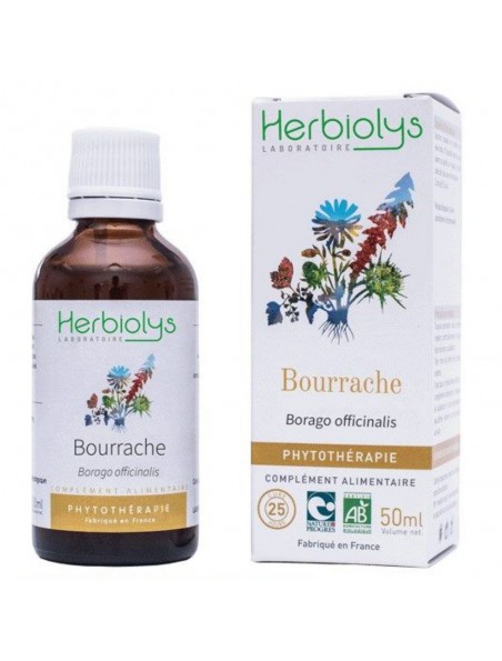 Image principale de Bourrache Bio - Troubles féminins Teinture-mère Borago officinalis 50 ml - Herbiolys