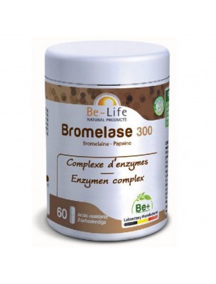 Bromelase 300 - Bromelaïne et Papaïne 60 gélules - Be-Life