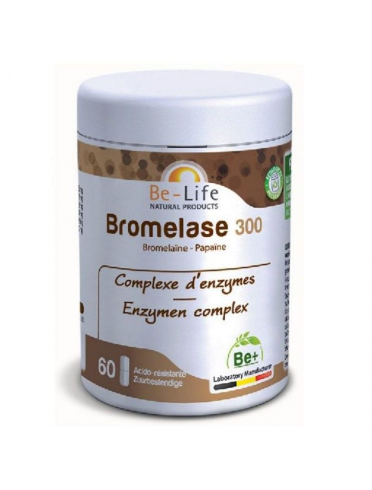 Bromelase 300 - Bromelaïne et Papaïne 60 gélules - Be-Life Bromelase 300 - Bromelaïne et Papaïne 60 gélules - Be-Life