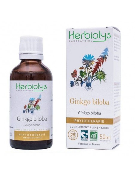 Image principale de Ginkgo biloba Bio - Circulation et Mémoire Teinture-mère Ginkgo biloba 50 ml - Herbiolys