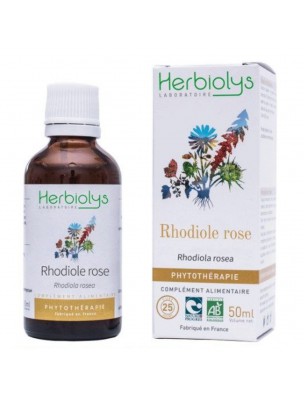 Image de Rhodiola Bio - Tonus et Stress Teinture-mère Rhodiola rosea 50 ml - Herbiolys via Ravintsara Bio - Huile essentielle Ad Naturam