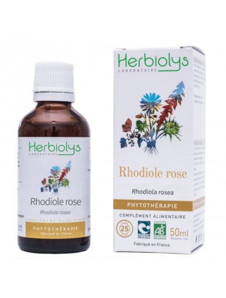 Rhodiola Bio - Tonus et Stress Teinture-mère Rhodiola rosea 50 ml - Herbiolys
