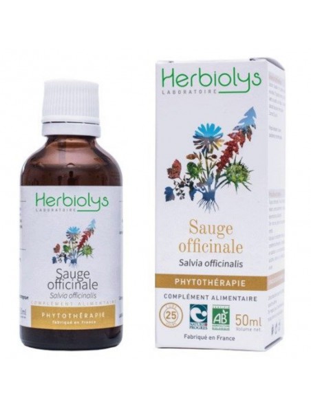 Image principale de Sauge officinale Bio - Digestion et Transpiration Teinture-mère Salvia officinalis 50 ml - Herbiolys