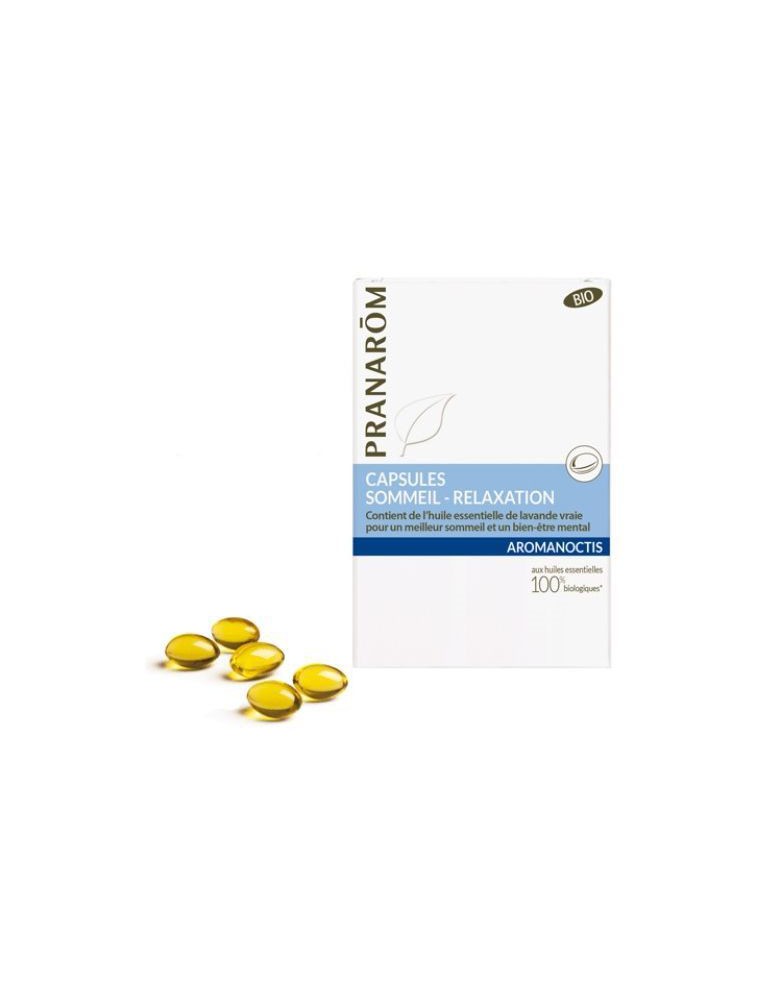 Aromanoctis Sommeil Bio - Sommeil et Relaxation 30 capsules d'huiles essentielles - Pranarôm Aromanoctis Sommeil Bio - Sommeil et Relaxation 30 capsules d'huiles essentielles - Pranarôm