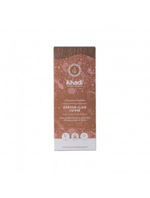Image de Coloration Châtain clair cuivré - Henné et plantes ayurvédiques en poudre 100g - Khadi depuis Colorations naturelles - Produits de phytothérapie et d'herboristerie
