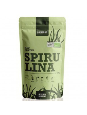 Image de Spiruline en poudre Bio - Aliment complet SuperGreens 200g - Purasana depuis louis-herboristerie