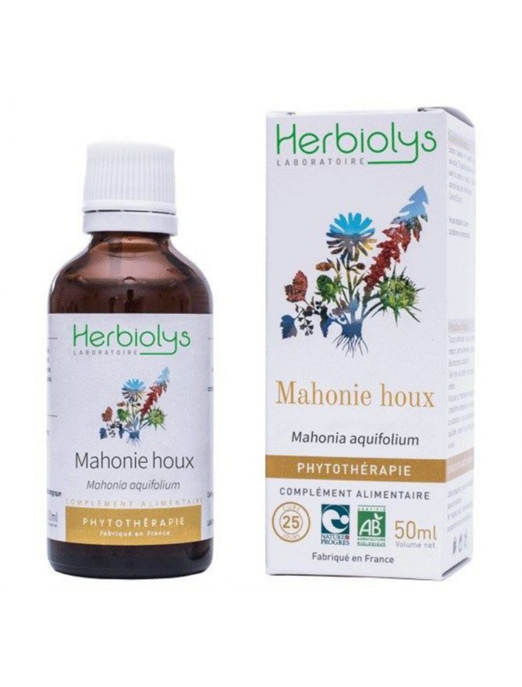 Image principale de la modale pour Mahonie houx Bio - Troubles cutanés Teinture-mère Mahonia aquifolium 50 ml - Herbiolys
