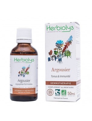 Image de Argousier Macérât de jeune pousse Bio - Tonus et Immunité 50 ml - Herbiolys via Total Detox Mix 2.0 Bio - Cure Détox SuperFoods 250g - Purasana