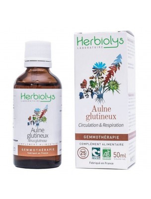 Image de Aulne glutineux Macérât de bourgeon Bio - Circulation et Respiration 50 ml - Herbiolys via Eglantier Macérât Bio - 50 ml - Herbiolys