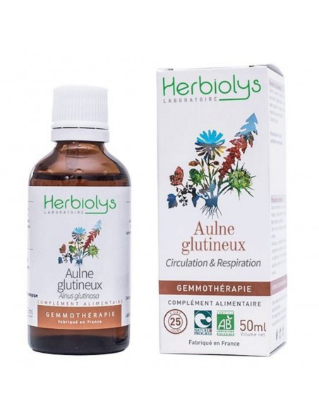 Aulne glutineux Macérât de bourgeon Bio - Circulation & Respiration 50 ml - Herbiolys