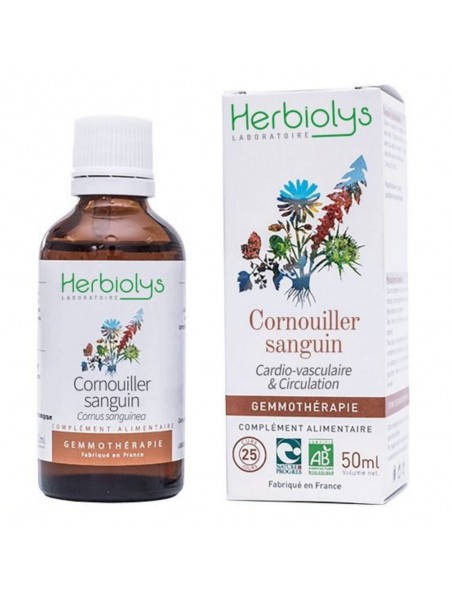 Cornouiller sanguin Macérât de bourgeon Bio - Cardio-Vasculaire et Circulation 50 ml - Herbiolys