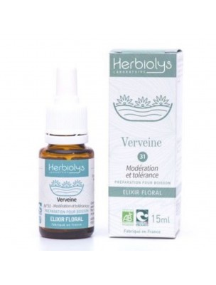 Image de Vervain Verveine n°31 - Modération et Tolérance Bio aux fleurs de Bach 15 ml - Herbiolys depuis Commandez les produits Herbiolys à l'herboristerie Louis