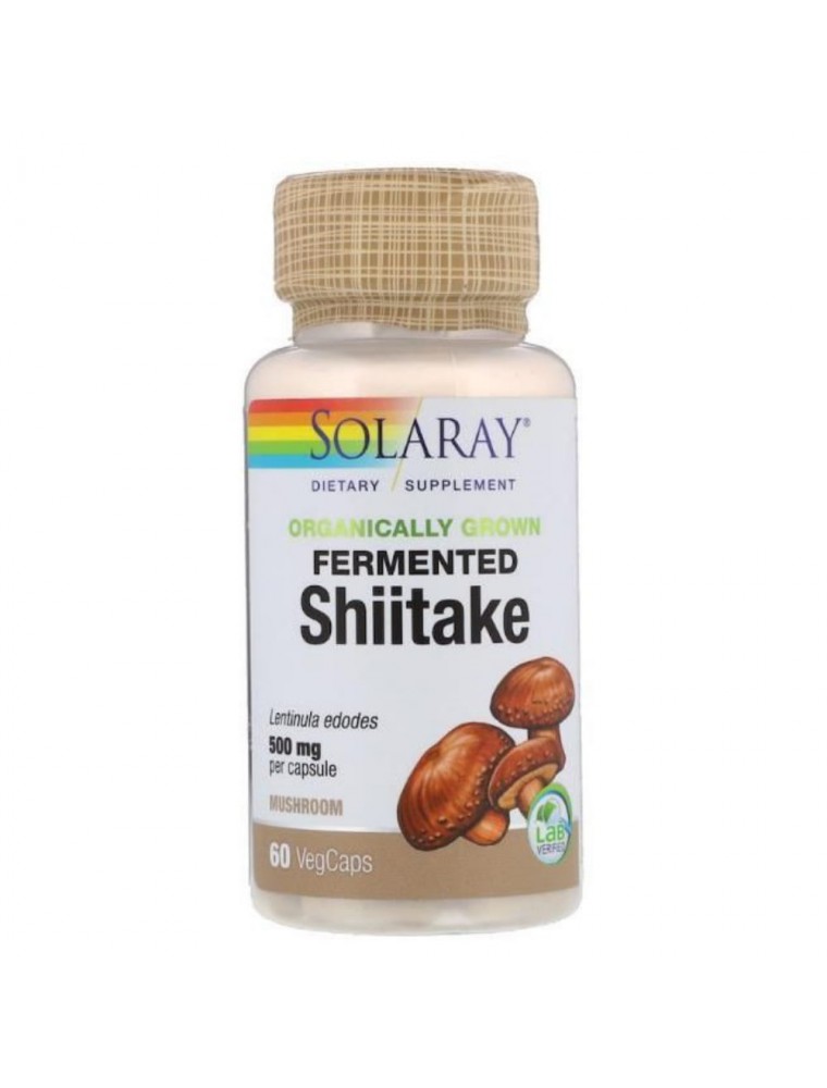 Image principale de la modale pour Shitake fermenté - Champignon Immunité 60 capsules - Solaray