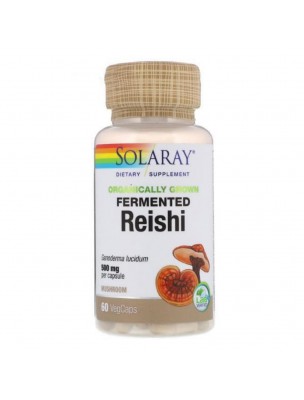 Image de Reishi fermenté - Champignon Immunité 60 capsules - Solaray via Papayer - Feuille coupée 100g - Tisane de Carica