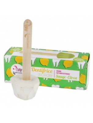 Image de Vegan Solid Toothpaste - Organic Lemon Sage 17 grams - NZ Lamazuna via Buy Refillable Toothbrush - Soft Green -