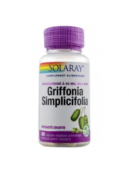 Image principale de Griffonia Simplicifolia 50 mg - Sommeil et moral 60 capsules - Solaray
